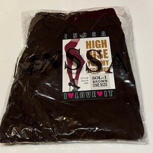 NEW. Inssa High Rise Yummy Leggings In Brown. Style SOL-I. One Size